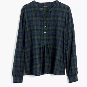Madewell Market Popover Shirt in Dark Plaid